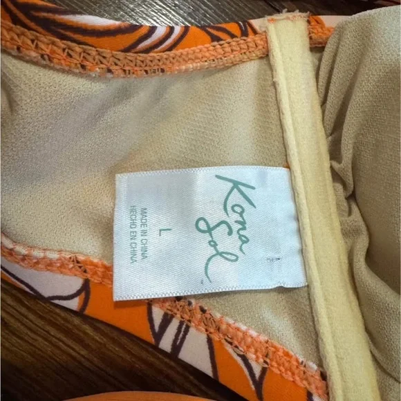 Kona Sol Orange and White Bikini - Picture 4 of 4